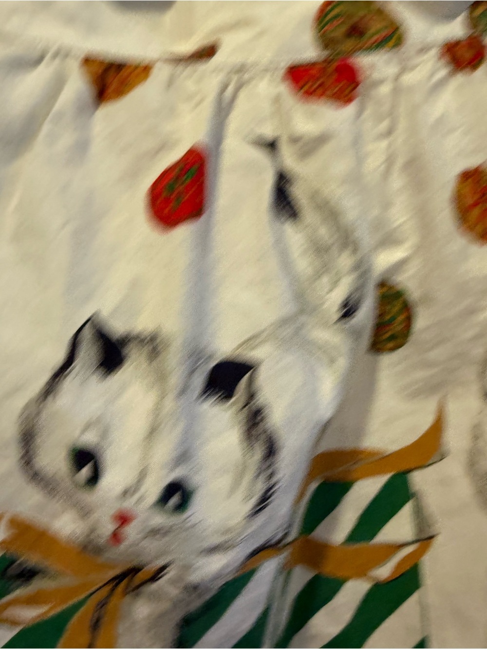 Vintage 1950s Christmas Kittens Half Apron 🎀🐾 - Picture 5 of 9